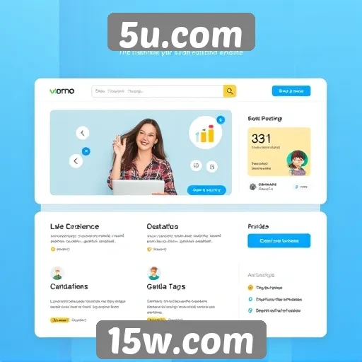 Interface do usuário do 5u.com e experiência de navegação